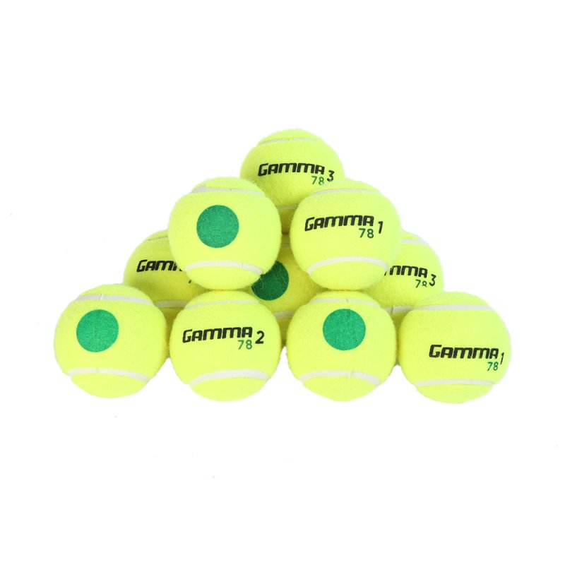Gamma Tennisball Grüner Punkt (Stage 1) 12er-Pack