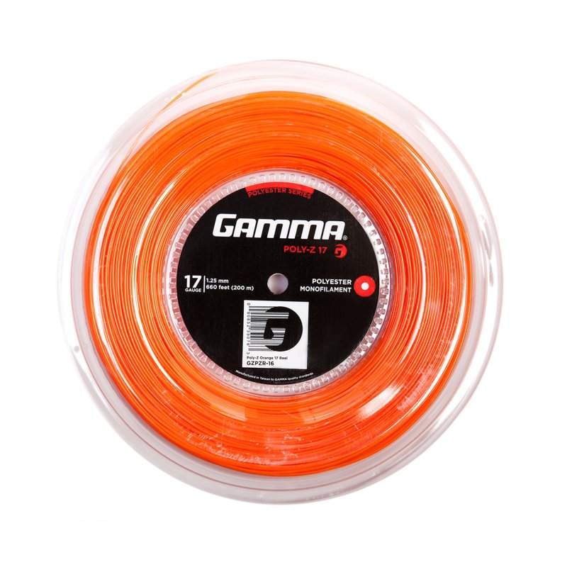 Gamma Tennissaite Poly Z 17 (1.25 mm) Orange 200 m Rolle