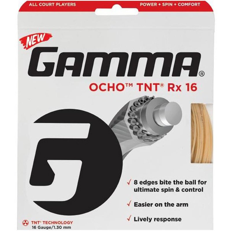 Gamma Tennissaite Ocho TNT Rx 12,2 m Set 16 (1.30 mm) Natur