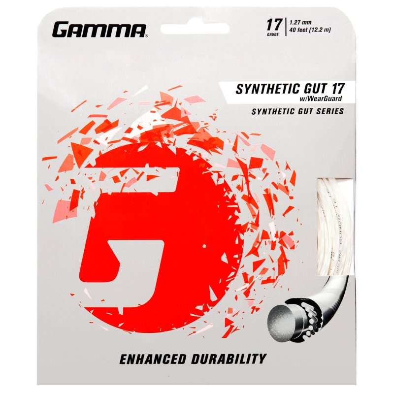 Gamma Tennissaite Synthetic Gut mit WearGuard 12,2 m Set 17 (1.27 mm) Weiß