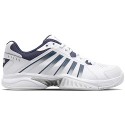K-Swiss Zapatillas de Tenis Receiver V blanco/azul marino/plateado - Hombres UK 12.0 (EU 47.0)