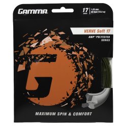 Gamma Tennissaite Verve Soft 12,2 m Set 17 (1.25 mm) schwarz/gelb