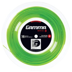 Gamma Tennissaite Moto 200 m Rolle + Gratis T-Shirt Lime 16 (1.29 mm)