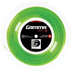 Gamma Cordajes de Tenis Moto 200 m Bobina + Camiseta Gratis Lime 17 (1.24 mm)