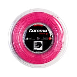 Gamma Cordage de Tennis Moto 200 m Reel + Free T-Shirt Pink 16 (1.29 mm)