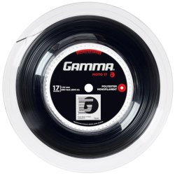 Gamma Cordage de Tennis Moto 200 m Reel + Free T-Shirt Noire 17 (1.24 mm)