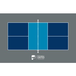 Tapis de sol Pickleball True Court 19 x 10m bleu clair/bleu foncé/gris