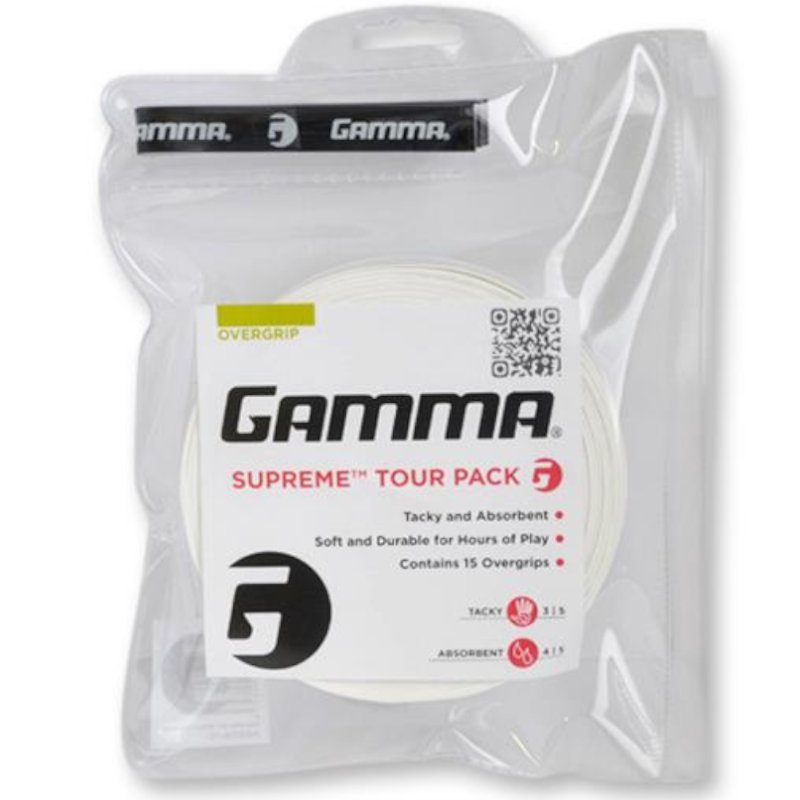 Gamma Übergriffband Supreme Overgrip 15 Tour Pack Weiß