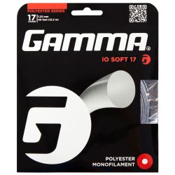 Gamma Cordage de Tennis iO Soft 12,2 m Set 17 (1.23 mm) Gris Foncé