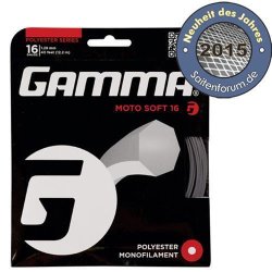Gamma Cordage de Tennis Moto Soft 12,2 m Set 16 (1.29 mm) Gris Foncé